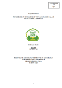 Image of PENGETAHUAN MASYARAKAT TENTANG FLOUR DALAM MENCEGAH KARIES GIGI