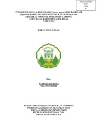 Image of PENGARUH TANAMAN BINTANG AIR (Cyperus papyrus) DAN BAMBU AIR (Equisetum hyemale) DALAM PENURUNAN KADAR (BOD5)PADA AIR LIMBAH DOMESTIK PEMUKIMAN GAMPONG LHEU BLANG KABUPATEN ACEH BESAR TAHUN 2021