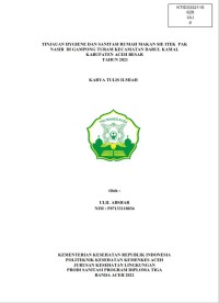 Image of TINJAUAN HYGIENE DAN SANITASI RUMAH MAKAN SIE ITEK  PAK  
NASIR  DI GAMPONG TURAM KECAMATAN DARUL KAMAL
KABUPATEN ACEH BESAR
 TAHUN 2021