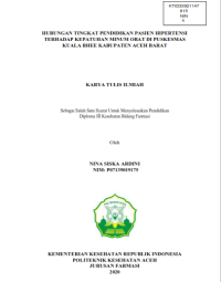 Image of HUBUNGAN TINGKAT PENDIDIKAN PASIEN HIPERTENSI TERHADAP KEPATUHAN MINUM OBAT DI PUSKESMAS KUALA BHEE KABUPATEN ACEH BARAT