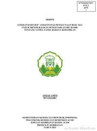 Image of LITERATUR REVIEW : EFEKTIVITAS PENGGUNAAN BUKU KIA UNTUK MENINGKATKAN PENGETAHUAN IBU HAMIL TENTANG TANDA-TANDA BAHAYA KEHAMILAN