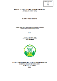 Image of KAJIAN AKTIVITAS FARMAKOLOGI PROPOLIS (LITERATUR REVIEW)