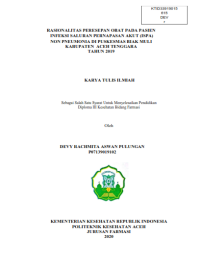 Image of RASIONALITAS PERESEPAN OBAT PADA PASIEN INFEKSI SALURAN PERNAPASAN AKUT (ISPA) NON PNEUMONIA DI PUSKESMAS BIAK MULI KABUPATEN ACEH TENGGARA TAHUN 2019