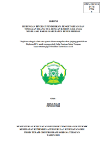 Image of HUBUNGAN TINGKAT PENDIDIKAN, PENGETAHUAN DAN TINDAKAN ORANG TUA DENGAN KARIES GIGI ANAK MIS BLANG RAKAL KABUPATEN BENER MERIAH