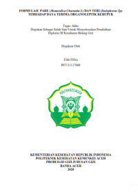 Image of FORMULASI  PARE (Momordica Charantia L) DAN TERI (Stolephorus Sp)TERHADAP DAYA TERIMA ORGANOLEPTIK KERUPUK