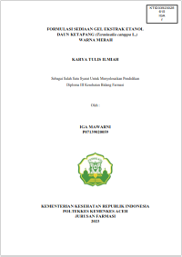 Image of FORMULASI SEDIAAN GEL EKSTRAK ETANOL DAUN KETAPANG (Terminalia catappa L.) WARNA MERAH