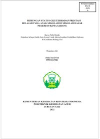 Image of HUBUNGAN STATUS GIZI TERHADAP PRESTASI BELAJAR PADA ANAK SEKOLAH DI SEKOLAH DASAR NEGERI 10 KOTA SABANG