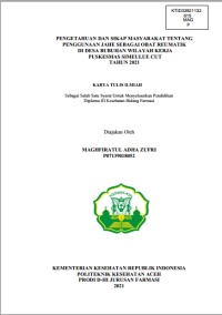 Image of PENGETAHUAN DAN SIKAP MASYARAKAT TENTANG PENGGUNAAN JAHE SEBAGAI OBAT REUMATIK DI DESA BUBUHAN WILAYAH KERJA PUSKESMAS SIMEULUE CUT
TAHUN 2021