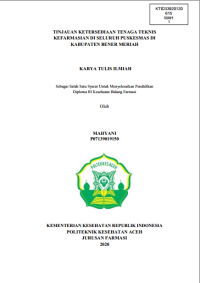Image of TINJAUAN KETERSEDIAAN TENAGA TEKNIS KEFARMASIAN DI SELURUH PUSKESMAS DI
KABUPATEN BENER MERIAH