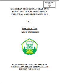 Image of GAMBARAN PENGGUNAAN OBAT ANTI HIPERTENSI DI PUSKESMAS JOHAN PAHLAWAN MEULABOH TAHUN 2019