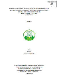 Image of HUBUNGAN PERSONAL HYGIENE DENGAN KEJADIAN PENYAKIT KULIT PITYRIASIS VERSICOLOR PADA LAKI LAKI USIA 19 TAHUN KE ATAS DI GAMPONG COT PATISAH KABUPATEN ACEH UTARA TAHUN 2021