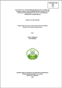 Image of UJI AKTIVITAS ANTIJAMUR EKSTRAK DAUN JAMBLANG (Syzigium cumini) YANG TUMBUH DI DALAM DAN LUAR KAWASAN GEOTHERMAL IE SUUM ACEH BESAR TERHADAP Candida albicans