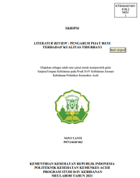 Image of LITERATUR REVIEW : PENGARUH PIJAT BAYI TERHADAP KUALITAS TIDUR BAYI