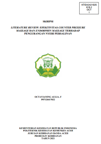Image of LITERATURE REVIEW: EFEKTIVITAS COUNTER PRESSURE MASSAGE DAN ENDORPHIN MASSAGE TERHADAP PENGURANGAN NYERI PERSALINAN