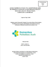 Image of ASUHAN KEBIDANAN PADA NY.E AKSEPTOR KB AKDR DI TPMB IRAYANI DI WILAYAH PUSKESMAS PEUKAN BADA KECAMATAN  PEUKAN BADA KABUPATEN ACEH BESAR