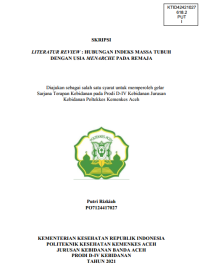 Image of LITERATUR REVIEW : HUBUNGAN INDEKS MASSA TUBUH DENGAN USIA MENARCHE PADA REMAJA