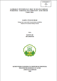 Image of GAMBARAN PENYIMPANAN OBAT DI RUANG FARMASI PUSKESMAS DARUSSALAM KABUPATEN ACEH BESAR TAHUN 2019