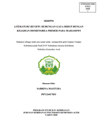 Image of LITERATURE REVIEW: HUBUNGAN GAYA HIDUP DENGAN KEJADIAN DISMENOREA PRIMER PADA MAHASISWI