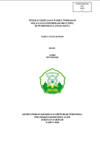 Image of TINGKAT KEPUASAN PASIEN TERHADAP PELAYANAN INFORMASI OBAT (PIO) DI PUSKESMAS LANGSA KOTA