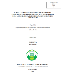 Image of GAMBARAN TINGKAT PENGETAHUAN IBU TENTANG EMPAT PILAR GIZI 
SEIMBANG DAN STATUS GIZI BALITA DI DESA LOT KALA KECAMATAN
KEBAYAKAN KABUPATEN ACEH TENGAH
