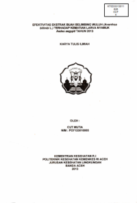 Image of Efektivitas Ekstrak Buah Belimbing Wuluh (Averrhoa Bilimbi L.) Terhadap Kematian Larva Nyamuk Aedes Aegypti Tahun 2013