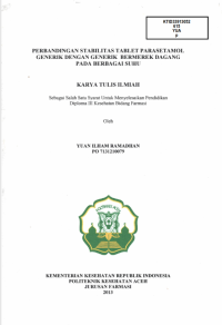 Image of Perbandingan Stabilitas Tablet Parasetamol Generik Dengan Generik Bermerek Dagang Pada Berbagai Suhu