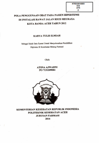 Image of Pola Penggunaan Obat Pada Pasien Hipertensi Di Instalasi Rawat Jalan RSUD Meuraxa Kota Banda Aceh Tahun 2012