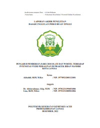 Image of LAPORAN AKHIR PENELITIAN DASAR UNGGULAN PERGURUAN TINGGI: PENGARUH PEMBERIAN DARK CHOCOLATE DAN WORTEL TERHADAP INTENSITAS NYERI PERSALINAN DI PRAKTEK BIDAN MANDIRI KOTA LANGSA