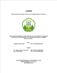 Image of LUARAN PENELITIAN DASAR UNGGULAN PERGURUAN TINGGI: PENGARUH PEMBERIAN DARK CHOCOLATE DAN WORTEL TERHADAP INTENSITAS NYERI PERSALINAN DI PRAKTEK BIDAN MANDIRI KOTA LANGSA