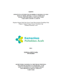 Image of Efektivitas Intervensi Pendidikan Kesehatan Gigi Dengan Media Boneka Tangan Terhadap Tingkat Keterampilan Menyikat Gigi Pada Siswa Di SDN 2 Lamcot