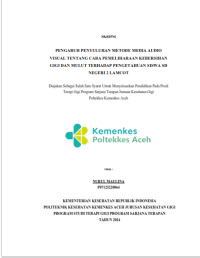 Image of Pengaruh Penyuluhan Metode Media Audio Visual Tentang Cara Pemeliharaan Kebersihan Gigi Dan Mulut Terhadap Pengetahuan Siswa SD Negeri 2 Lamcot