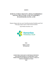 Image of Hubungan Peran Orang Tua Dengan Kebersihan Gigi dan Mulut Pada Anak Tuna Grahita di SLB BUKESRA Banda Aceh