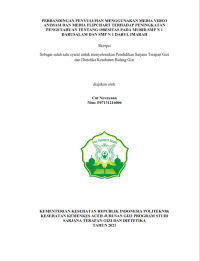 Image of Perbandingan Penyuluhan Menggunakan Media Video dan Media Flipchart Terhadap Peningkatan Pengetahuan Tentang Obesitas Pada Murid SMP N 1 Darussalam dan SMPN 1 Darul Imarah