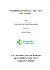 Image of Analisis Kandungan Gizi dan Daya Terima Puding Modisco III Dengan Penambahan Sari Kacang Hijau (Vigna Radiata L.)