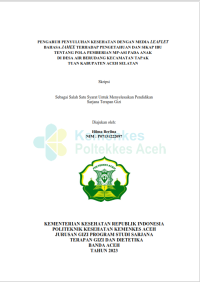 Image of Pengaruh Penyuluhan Kesehatan Dengan Media Leaflet Bahasa Jamee Terhadap Pengetahuan dan Sikap Ibu  Tentang Pemberian Pola Pemberian MP-ASI Pada Anak di Desa Air Berudang Kecamatan Tapaktuan Kabupaten Aceh Selatan