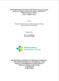 Image of PENGARUH PENYULUHAN GIZI TENTANG FAST FOOD DENGAN MEDIA KARTU KUARTET TERHADAP PENGETAHUAN SISWA MTSN 2 PIDIE JAYA
