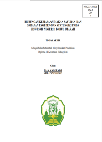 Image of HUBUNGAN KEBIASAAN MAKAN SAYURAN DANSARAPAN PAGI DENGAN STATUS GIZI PADA SISWI SMP NEGERI 1 DARUL IMARAH