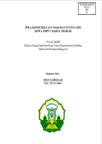 Image of POLA KONSUMSI FAST FOOD DAN STATUS GIZI SISWA SMPN 1 DARUL IMARAH