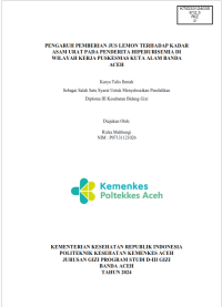 Image of PENGARUH PEMBERIAN JUS LEMON TERHADAP KADAR ASAM URAT PADA PENDERITA HIPERURISEMIA DI WILAYAH KERJA PUSKESMAS KUTA ALAM BANDA ACEH