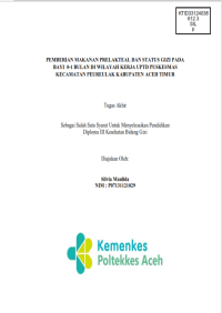 Image of PEMBERIAN MAKANAN PRELAKTEAL DAN STATUS GIZI PADA BAYI  0-1 BULAN DI WILAYAH KERJA UPTD PUSKESMAS KECAMATAN PEUREULAK KABUPATEN ACEH TIMUR