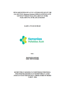 Image of PENGARUH PEMANFAATAN ANTOSIANIN KULIT UBI JALAR UNGU (Ipomoea batatas) SEBAGAI PENGGANTI GENTIAN VIOLET DALAM LARUTAN TURK PADA HITUNG JUMLAH LEUKOSIT