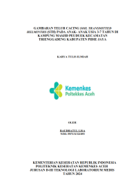 Image of GAMBARAN TELUR CACING SOIL TRANSMITTED HELMINTHS (STH) PADA ANAK- ANAK USIA 3-7 TAHUN DI KAMPUNG MASJID PEUDUEK KECAMATAN TRIENGGADENG KABUPATEN PIDIE JAYA