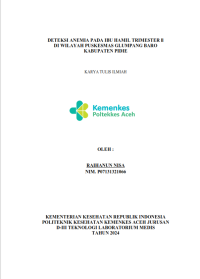 Image of DETEKSI ANEMIA PADA IBU HAMIL TRIMESTER ll DI WILAYAH PUSKESMAS GLUMPANG BARO KABUPATEN PIDIE