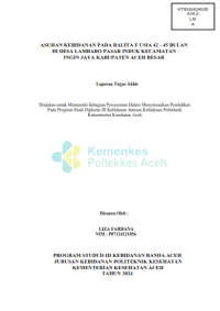 Image of ASUHAN KEBIDANAN PADA BALITA F USIA 42 - 45 BULAN DI DESA LAMBARO PASAR INDUK KECAMATAN INGIN JAYA KABUPATEN ACEH BESAR