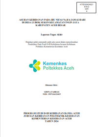 Image of ASUHAN KEBIDANAN PADA IBU NIFAS Ny.H 6 JAM-42 HARI DI DESA LUBOK SUKON KECAMATAN INGIN JAYA KABUPATEN ACEH BESAR