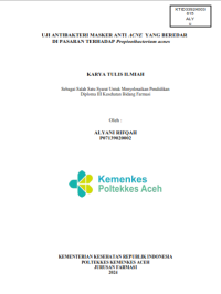 Image of UJI ANTIBAKTERI MASKER ANTI ACNE  YANG BEREDAR DI PASARAN TERHADAP Propionibacterium acnes