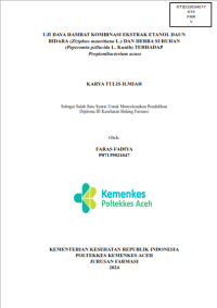 Image of UJI DAYA HAMBAT KOMBINASI EKSTRAK ETANOL DAUN BIDARA (Ziziphus mauritiana L.) DAN HERBA SURUHAN (Peperomia pellucida L. Kunth) TERHADAP Propionibacterium acnes