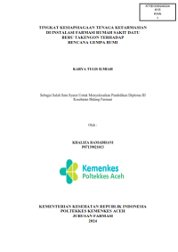 Image of TINGKAT KESIAPSIAGAAN TENAGA KEFARMASIAN DI INSTALASI FARMASI RUMAH SAKIT DATU BERU TAKENGON TERHADAP BENCANA GEMPA BUMI