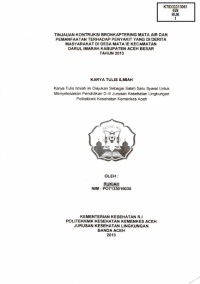 Image of Tinjauan Kontruksi Bronkaptering Mata Air Dan Pemanfaatan Terhadap Penyakit Yang Di Derita Masyarakat Di Desa Mata Ie Kecamatan Darul Imarah Kabupaten Aceh Besar Tahun 2013