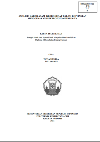 Image of ANALISIS KADAR ASAM KLOROGENAT DALAM KOPI INSTAN MENGGUNAKAN SPEKTROFOTOMETRI UV-Vis